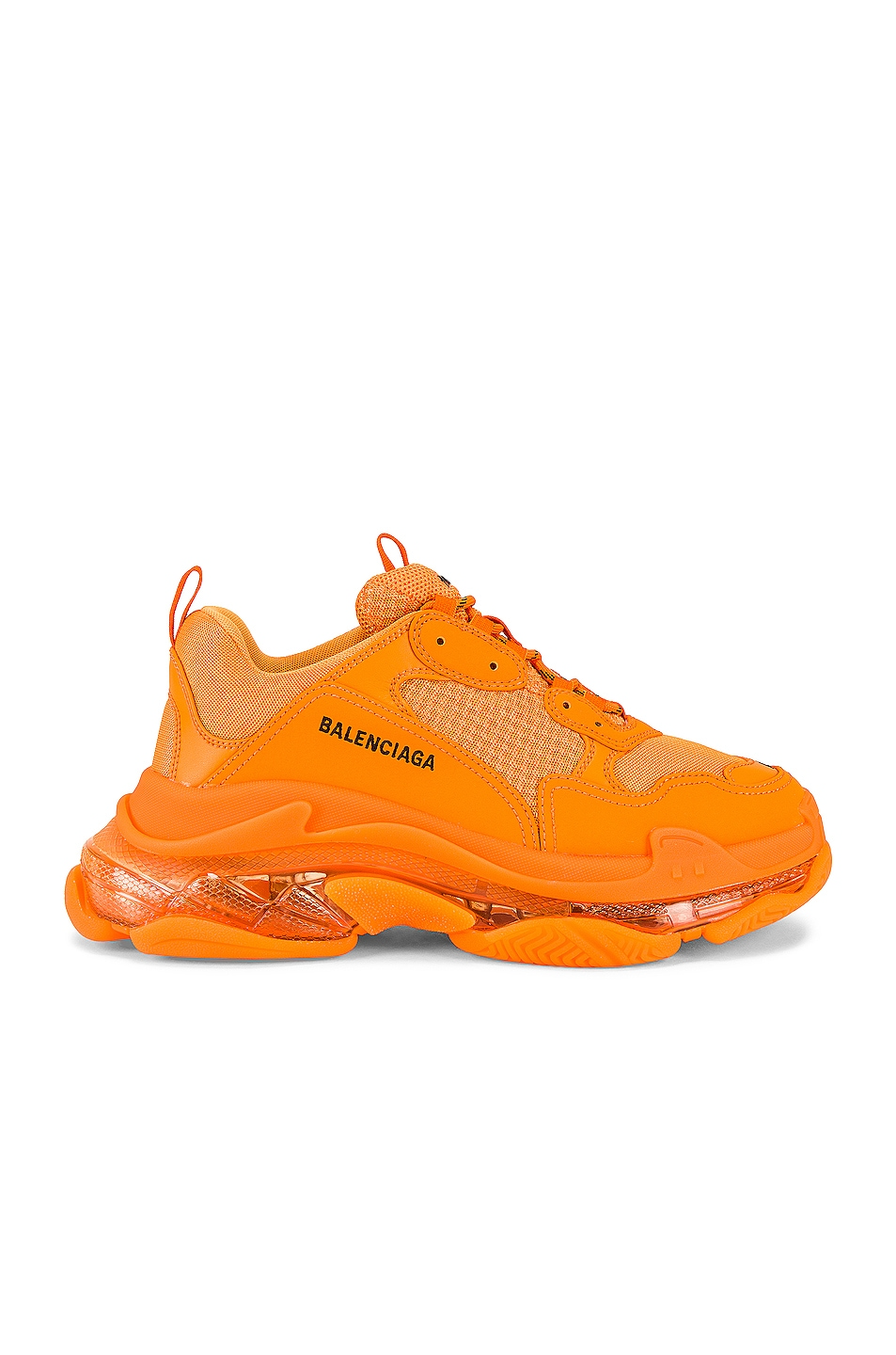 Кроссовки Balenciaga Triple S Orange с прозрачной подошвой
