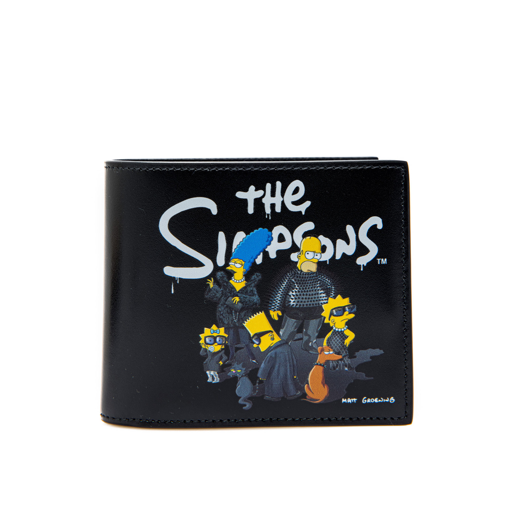 Бумажник Balenciaga Simpsons Square Folded Wallet из телячьей кожи с принтом