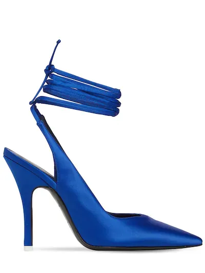 Туфли The Attico Venus Blue 105мм с острым мысом на завязках