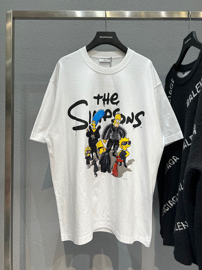 Футболка Balenciaga x Simpsons белая