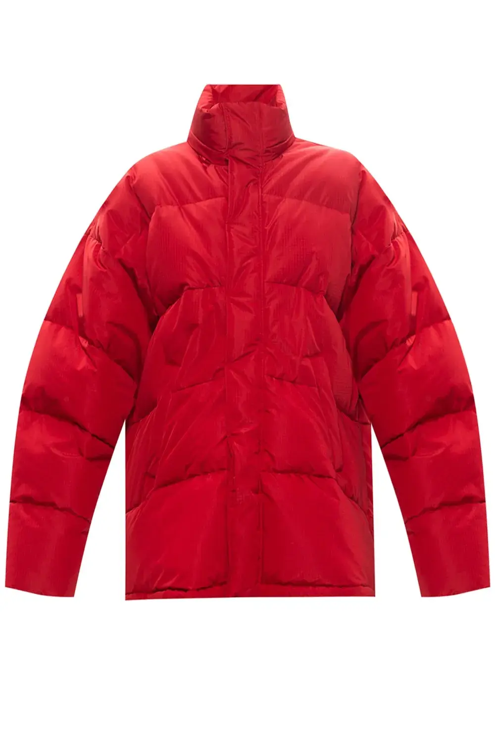 Красная куртка пуховик Balenciaga оверсайз в клетку