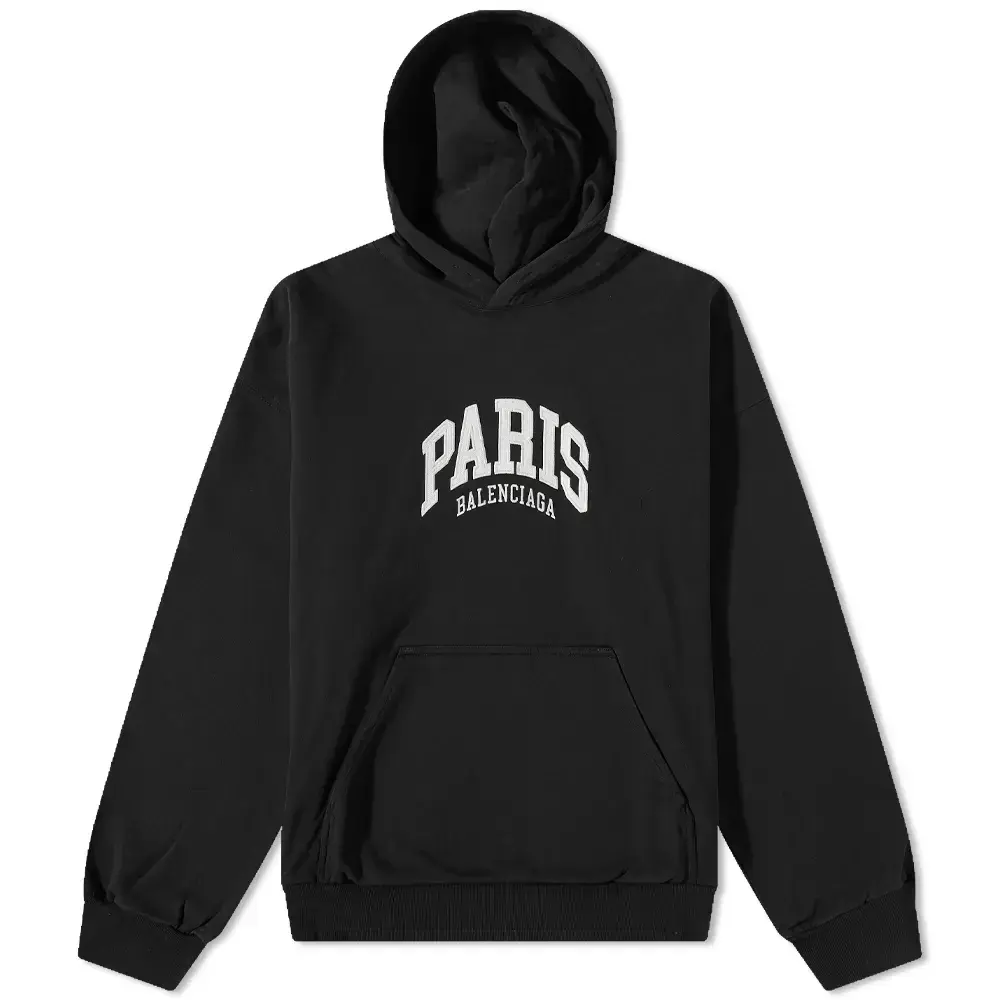 Толстовка худи Balenciaga Paris чёрного цвета