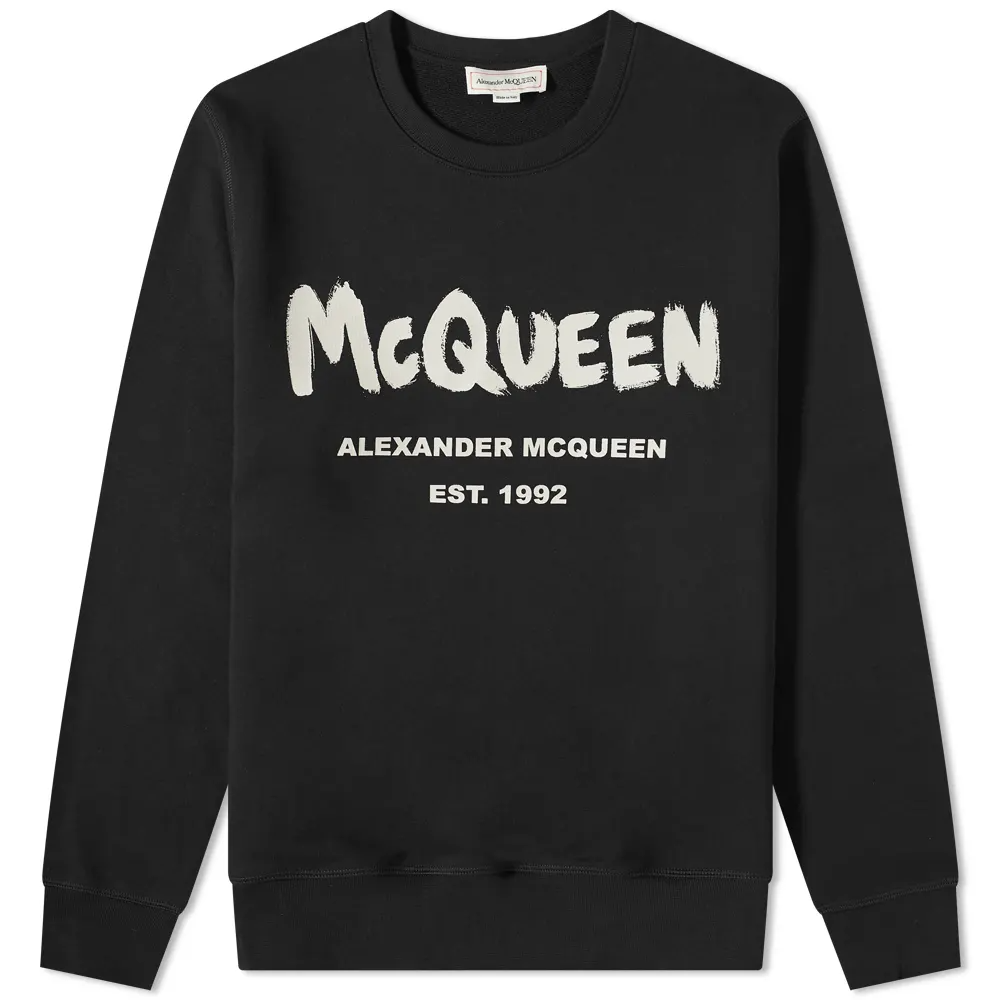 Свитшот Alexander McQueen с логотипом черный