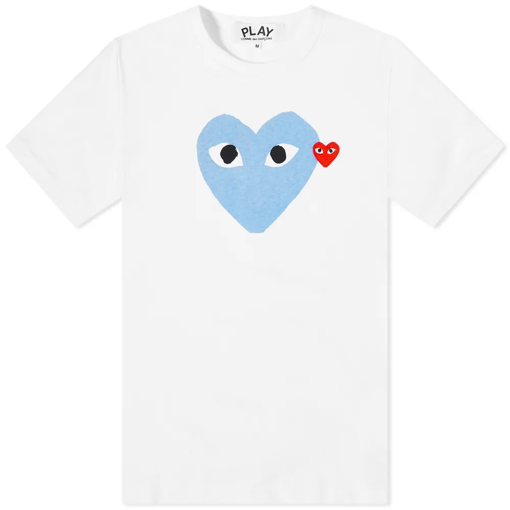 Футболка Comme Des Garçons Play с логотипом и нашивкой Blue Red