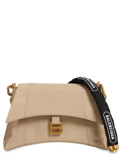 Бежевая кожаная сумка Balenciaga Downtown