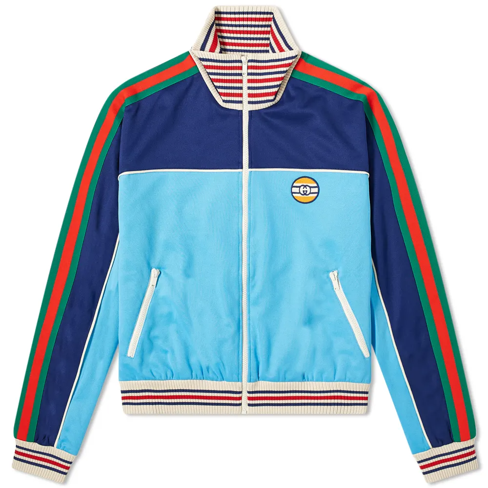 Спортивная куртка Gucci с нашивкой GG Голубая