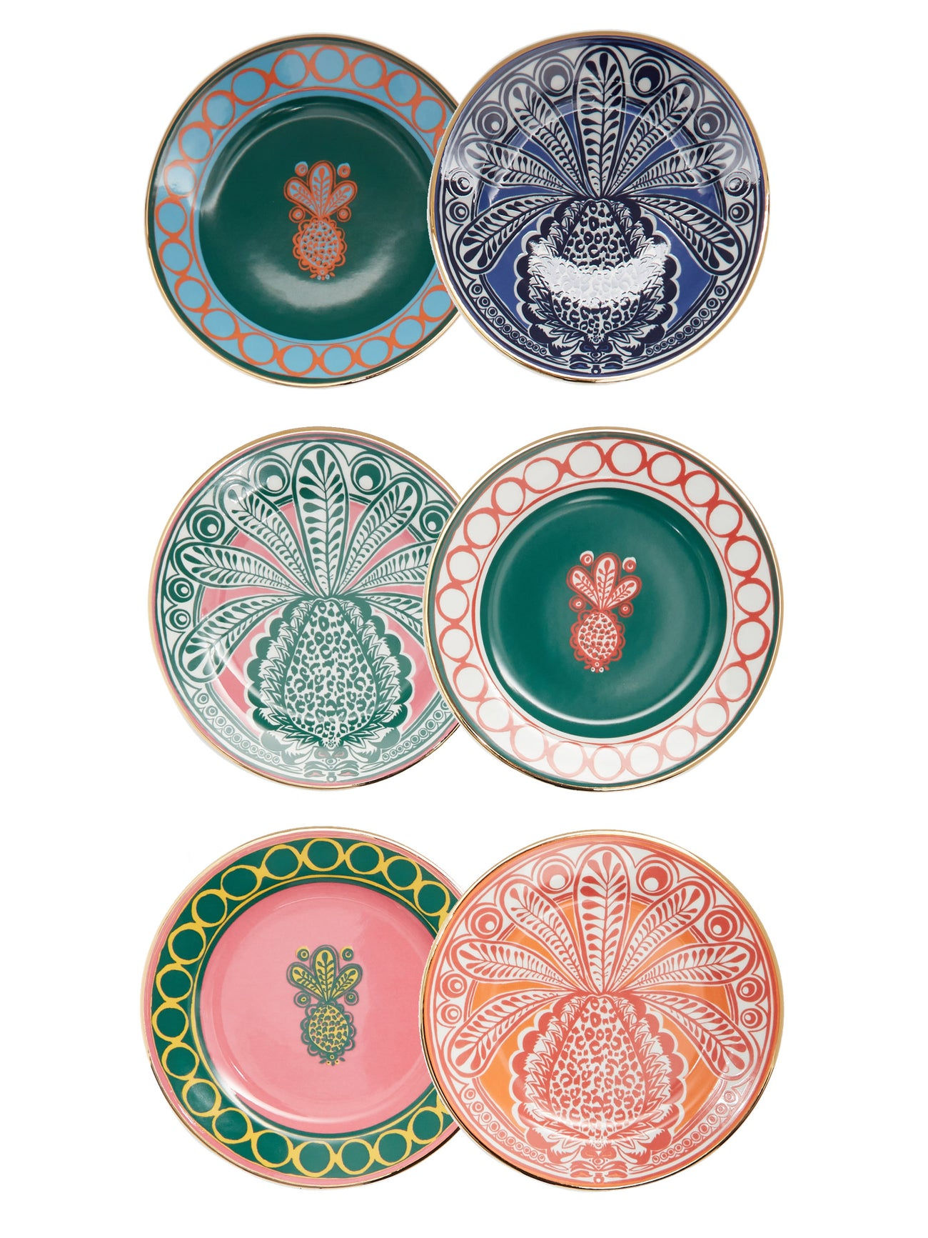 Набор Орбита Home из 6 десертных тарелок Ананасовое поле 20 см.