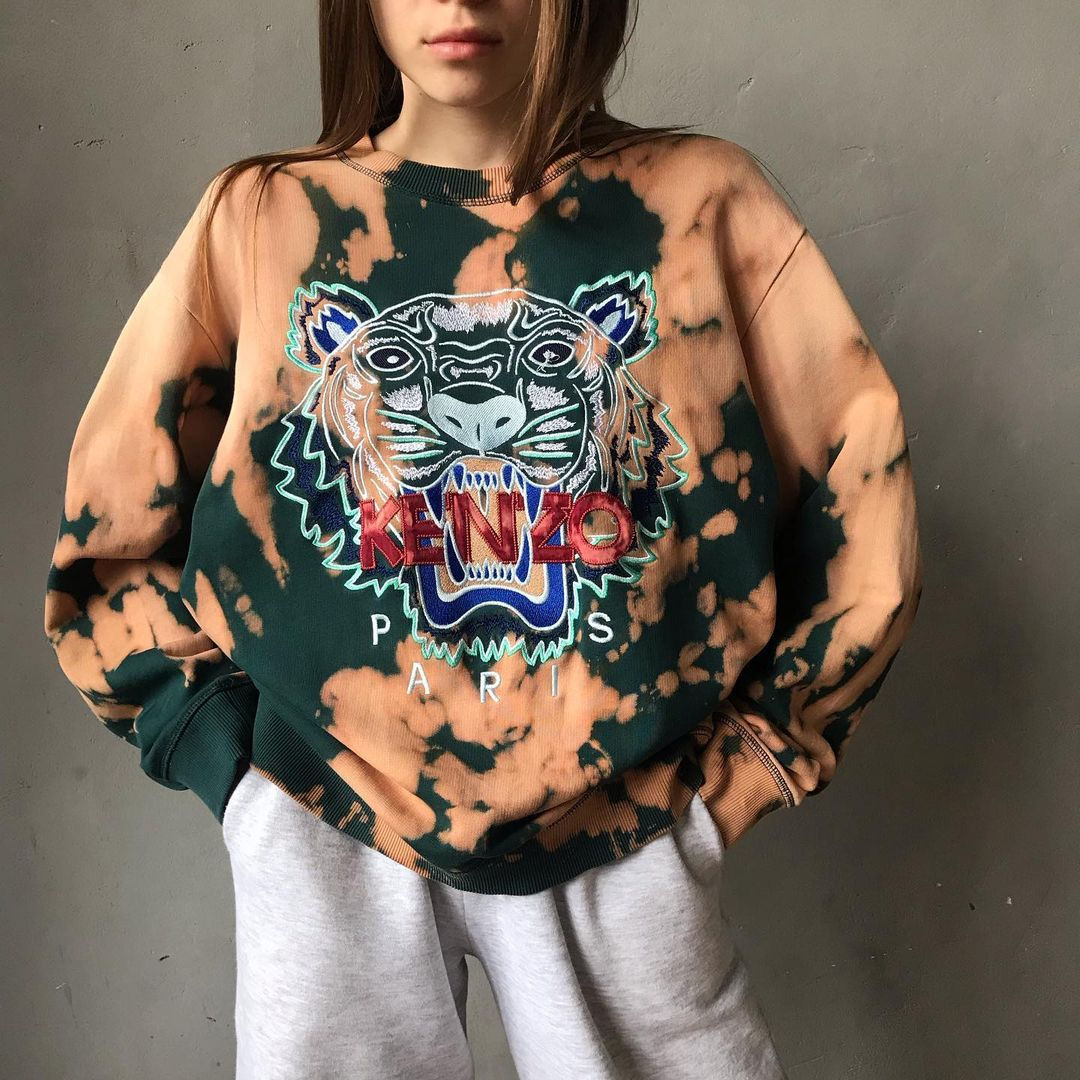 Толстовка оверсайз Kenzoв стиле тай-дай