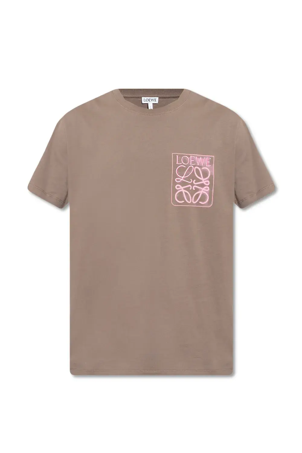 Серо-коричневая футболка Loewe с логотипом