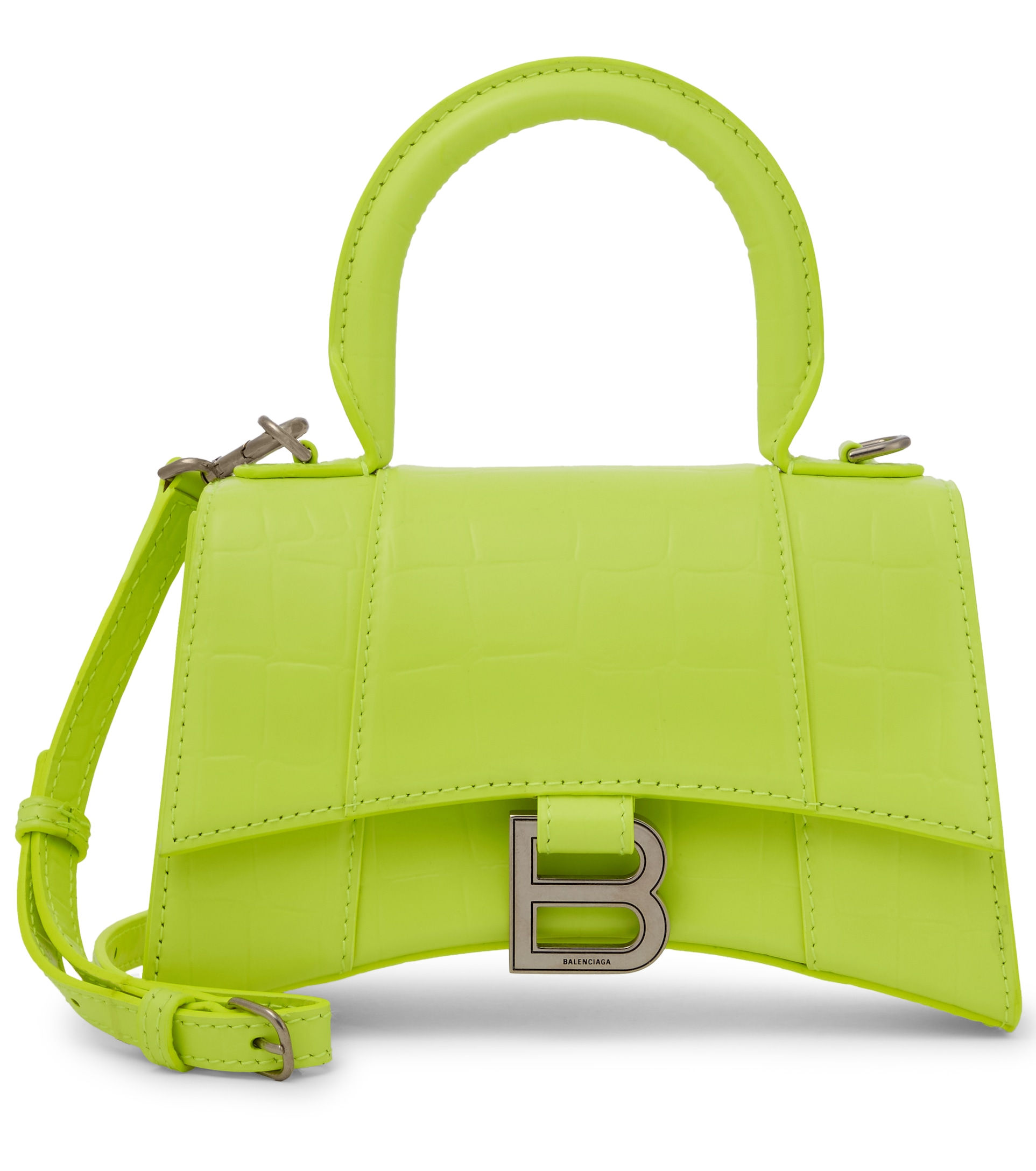 Сумка Balenciaga Hourglass XS Crocodile Lime