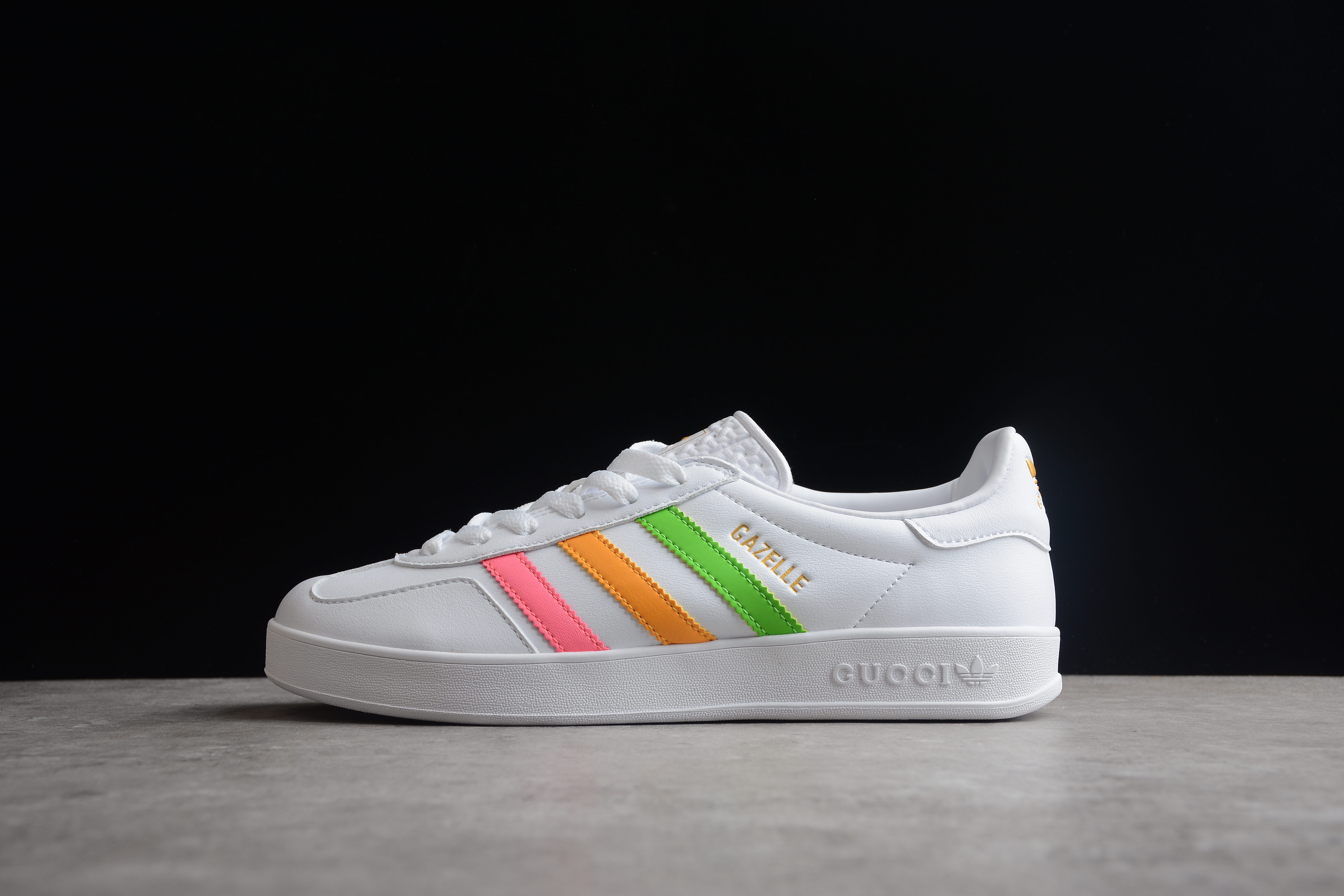 Низкие кроссовки adidas Gazelle x Gucci White Green/Orange/Pink