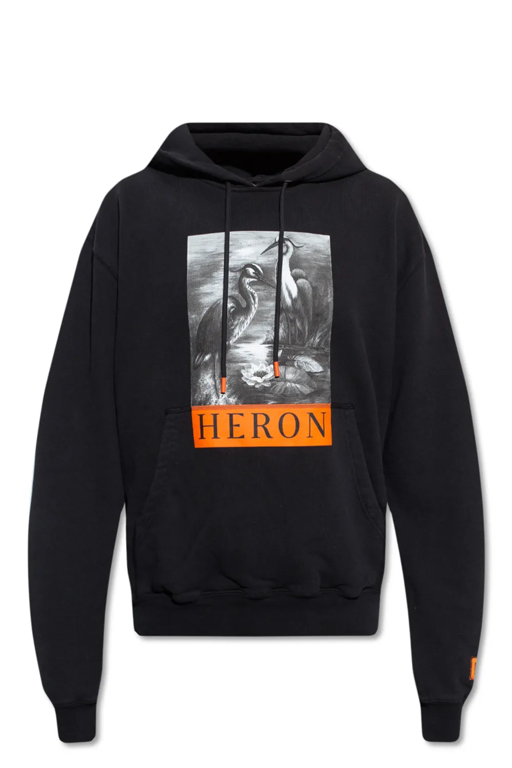 Худи Heron Preston черного цвета с нашивным принтом