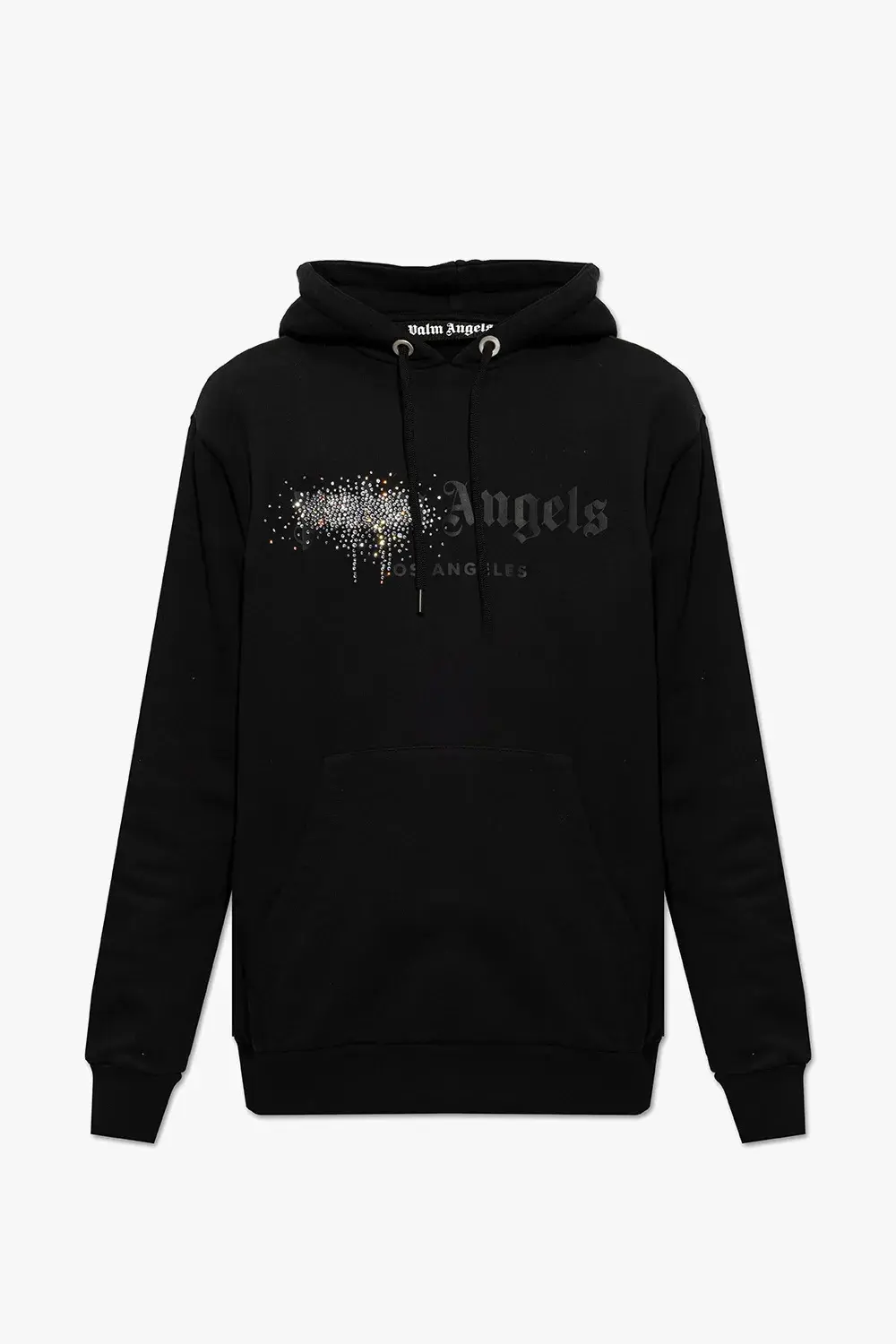 Чёрное худи Palm Angels с вышитым бисером логотипом