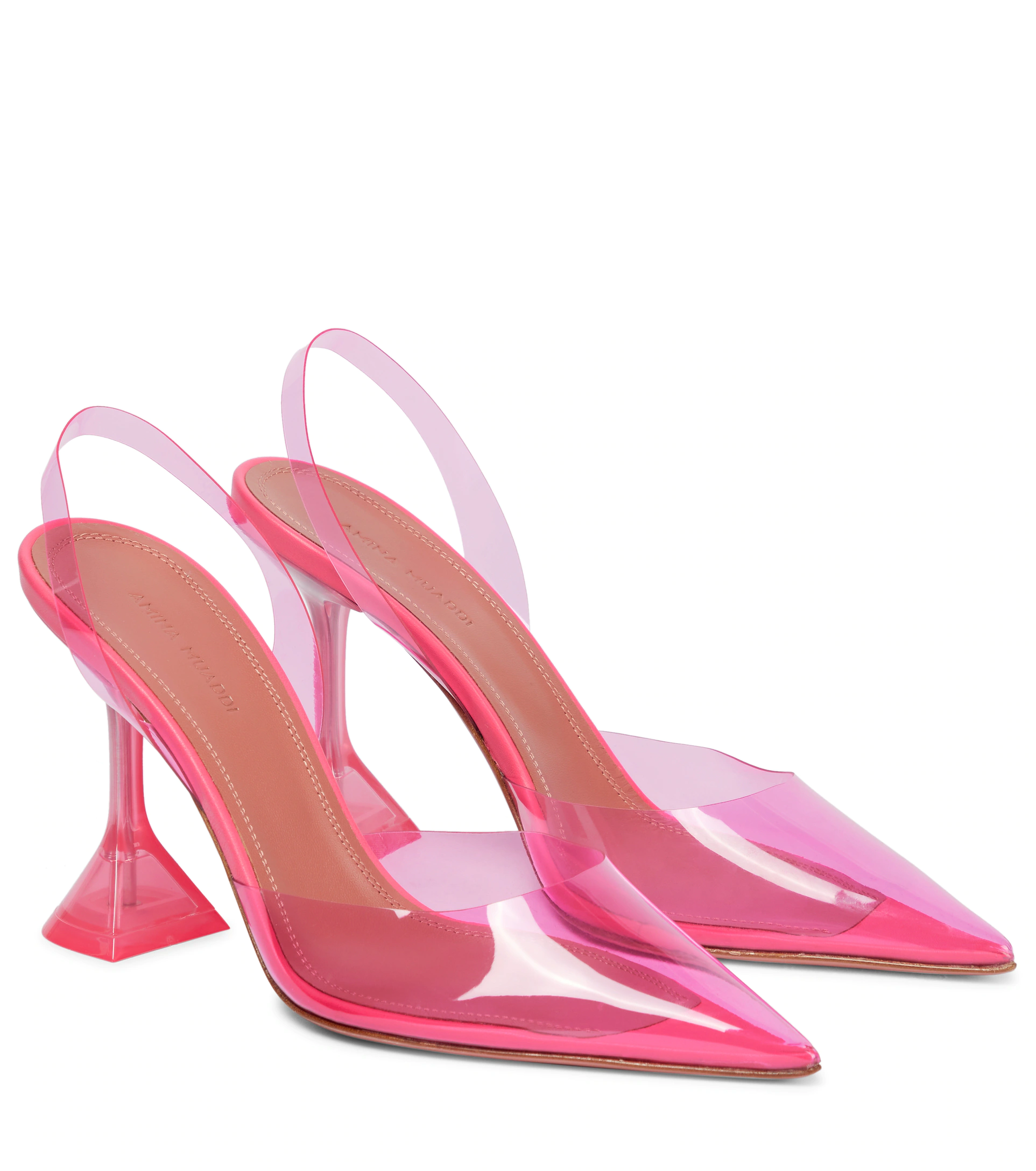 Туфли Amina Muaddi Holli Glass из ПВХ Bubblegum