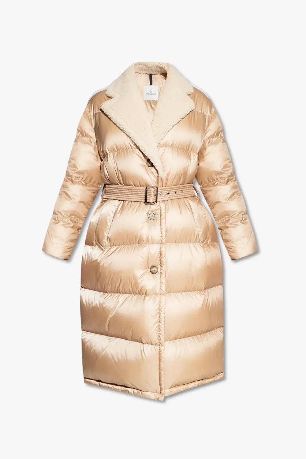 Бежевая стеганая куртка-пуховик Moncler Gourguet