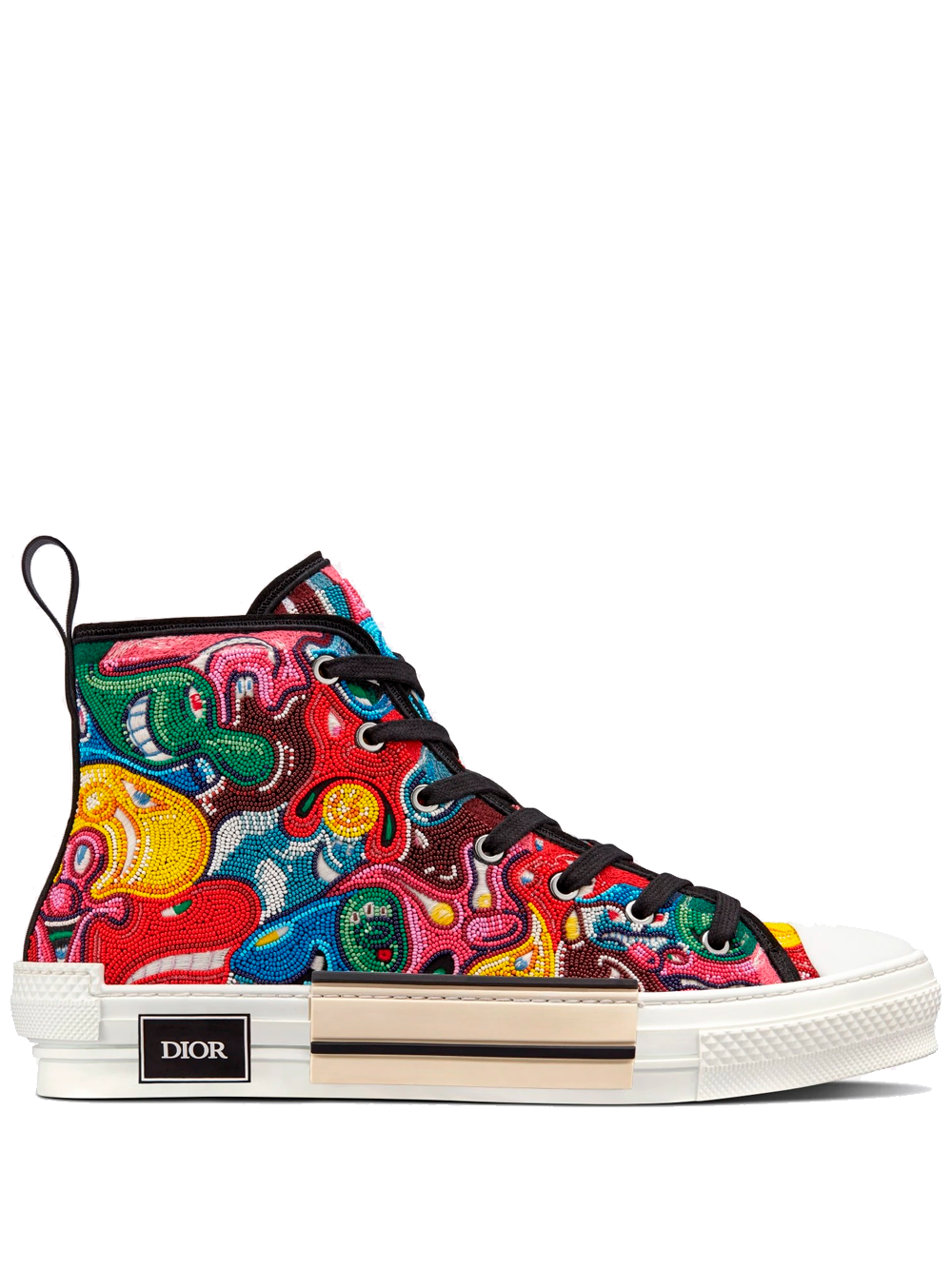Высокие кеды Dior Oblique B23 x Kenny Scharf с бусинами