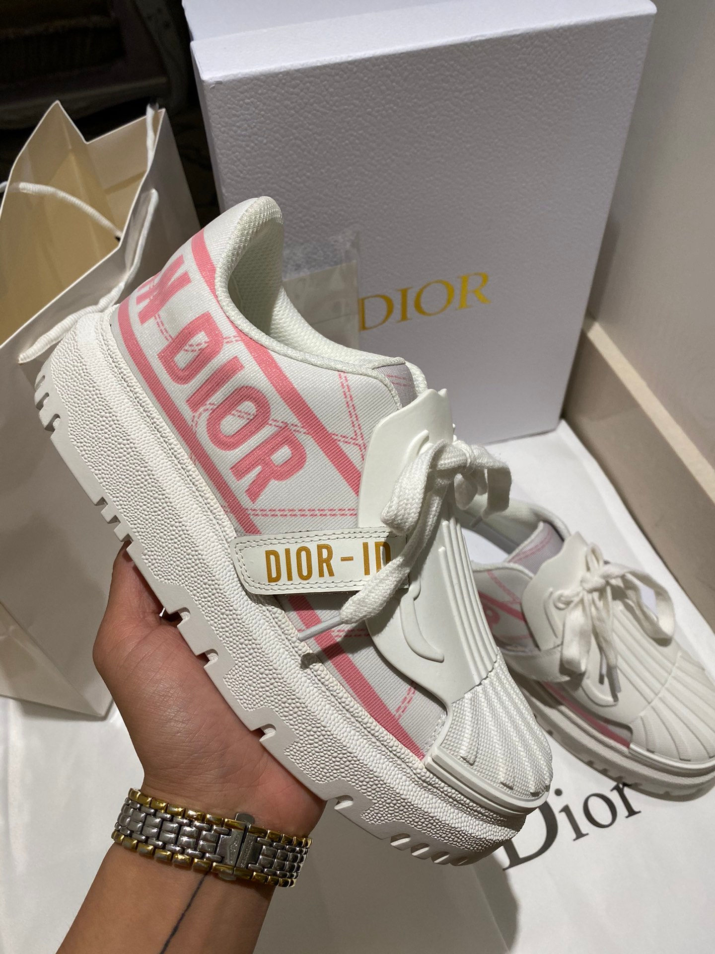 Кроссовки Dior ID Sneaker 93b White Pink