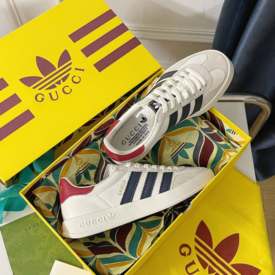 Кроссовки Adidas Gazelle x Gucci GG White Blue Red