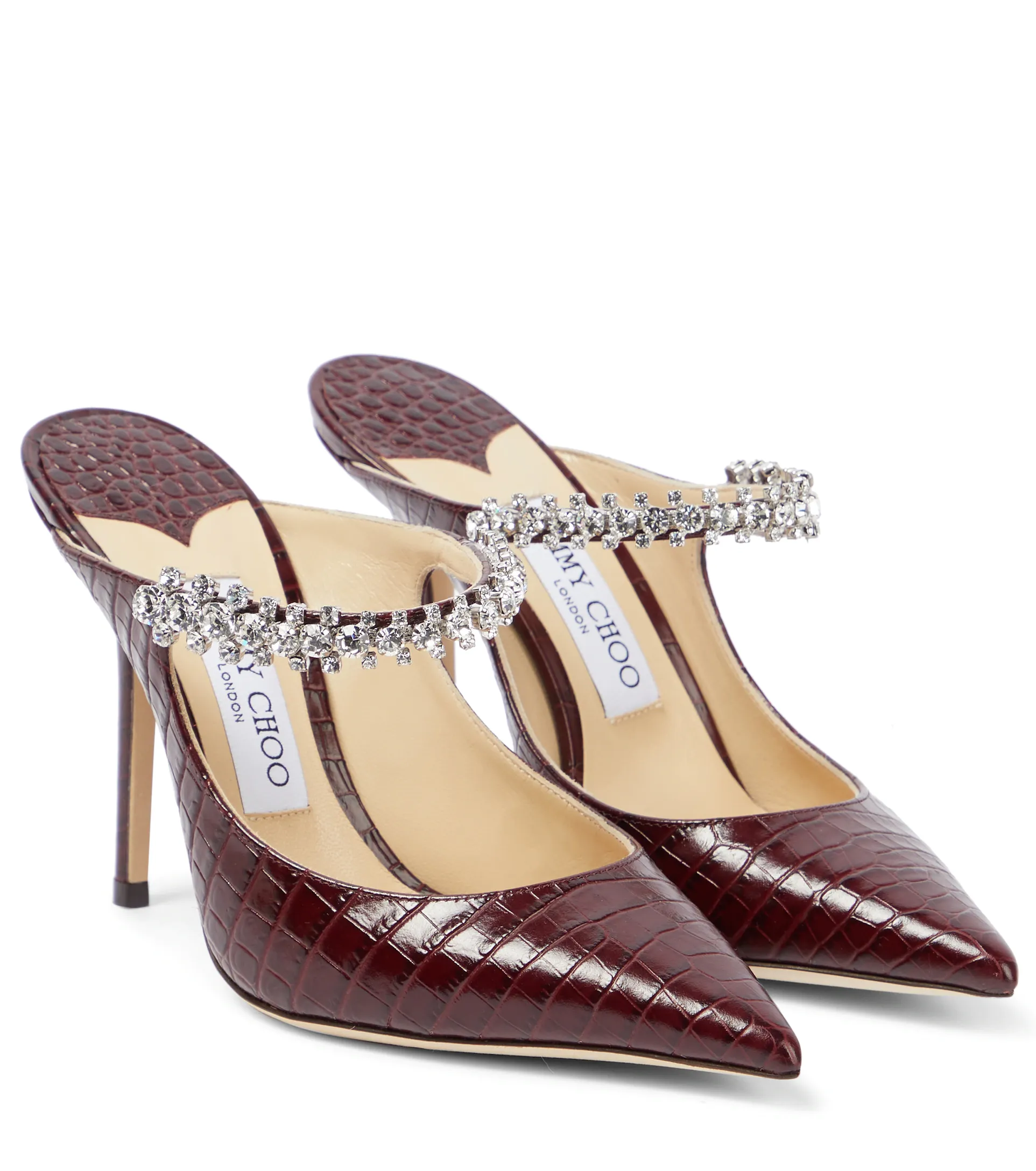 Туфли-мюли Jimmy Choo Bing 100 из кожи с эффектом крокодила