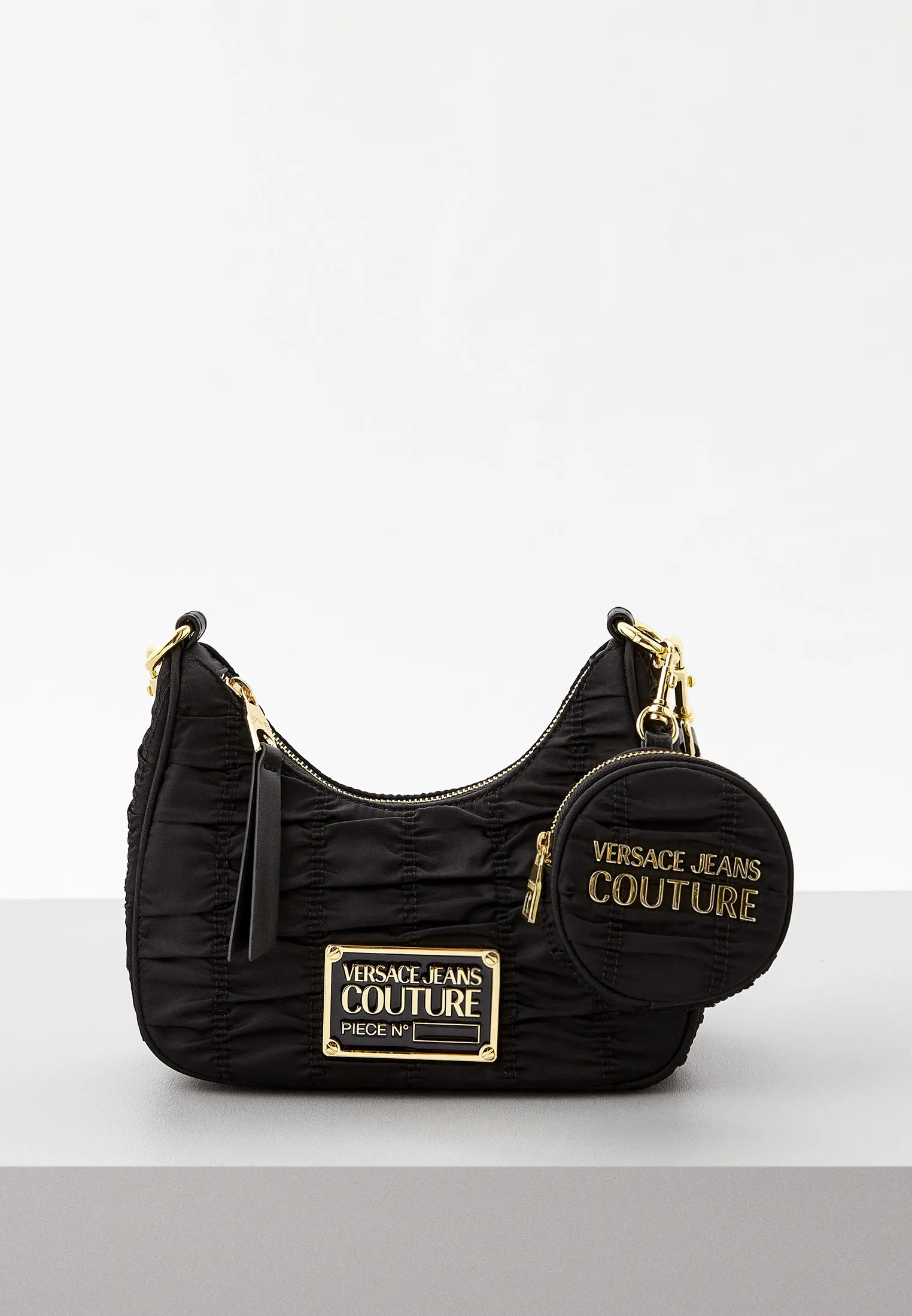 Чёрная текстильная сумка Versace Jeans Couture с монетницей