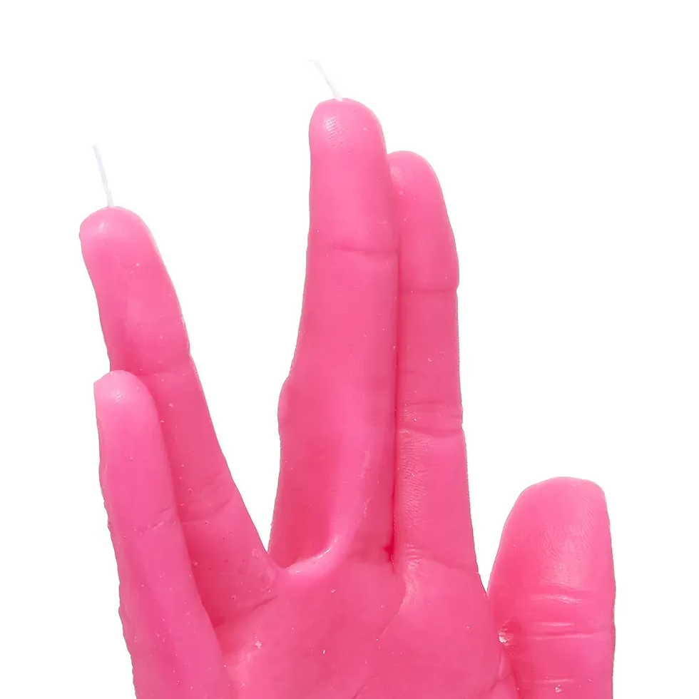 Миниатюра: Фигурная свеча "Вулканский салют" 21,5 см. розовая