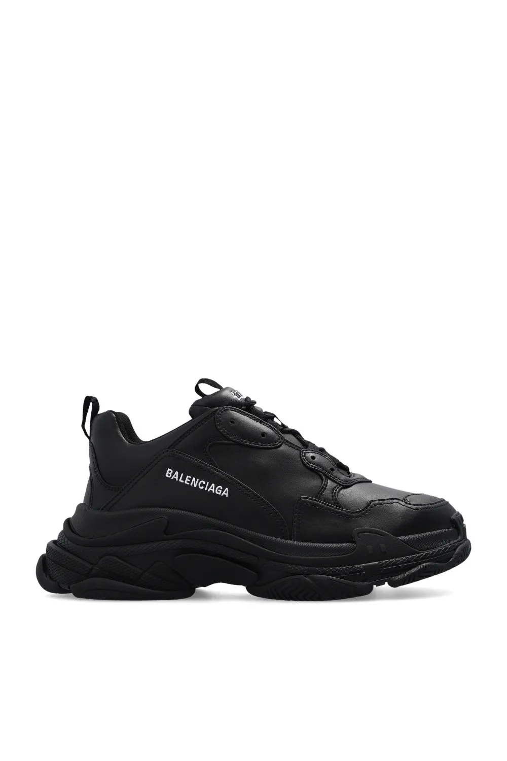 Кроссовки Balenciaga Triple S из эко-кожи чёрного цвета
