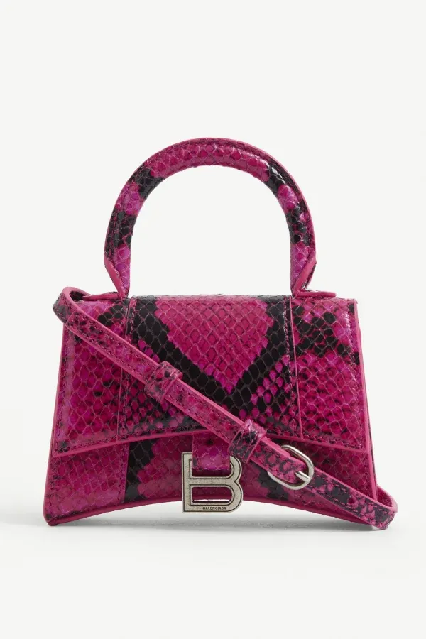 Сумка Balenciaga Hourglass mini Snake Pink