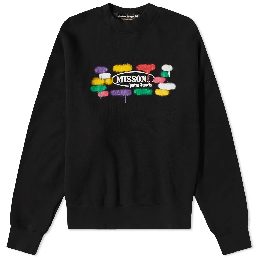 Толстовка Palm Angels x Missoni с логотипом черная