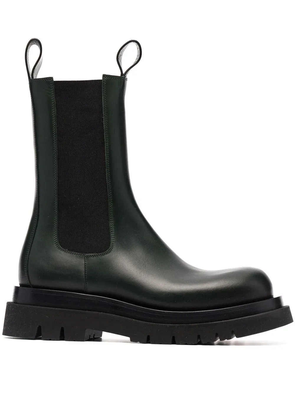 Кожаные ботинки челси с резиновой отделкой Bottega Veneta LUG Dark Green