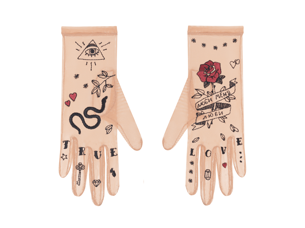 Сетчатые перчатки Glove.me True Love