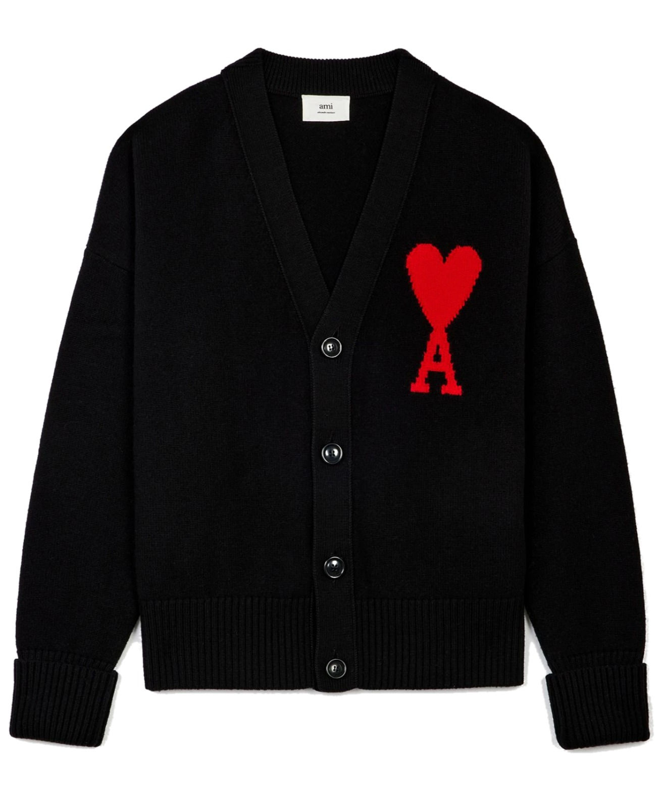 Кардиган оверсайз Ami Paris Ami De Coeur черный