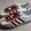 Миниатюра: Низкие кроссовки adidas Gazelle x Gucci Beige/Green/Red