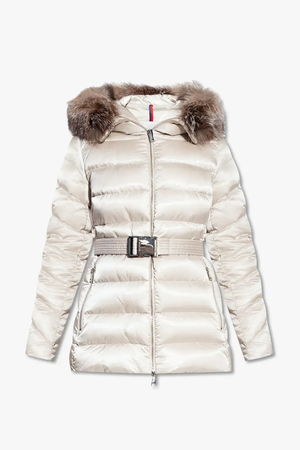 Кремово-серая пуховая куртка Moncler Kupidon