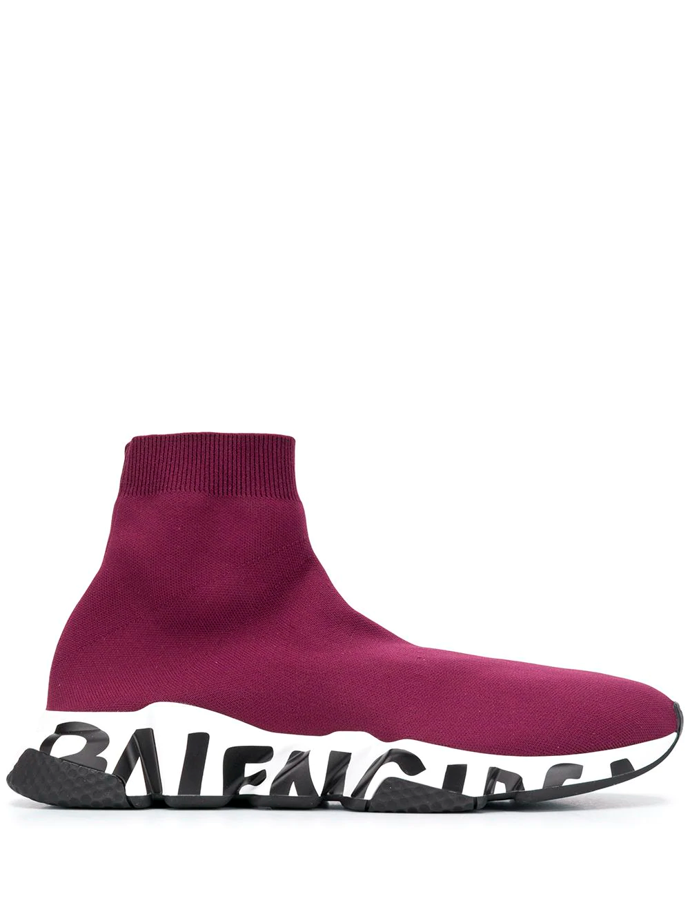 Текстильные кроссовки Balenciaga Speed с логотипом на подошве blackberry