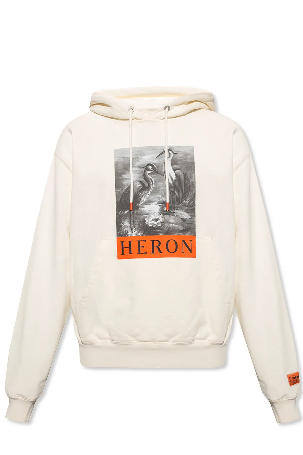 Худи Heron Preston кремового цвета с нашивным принтом