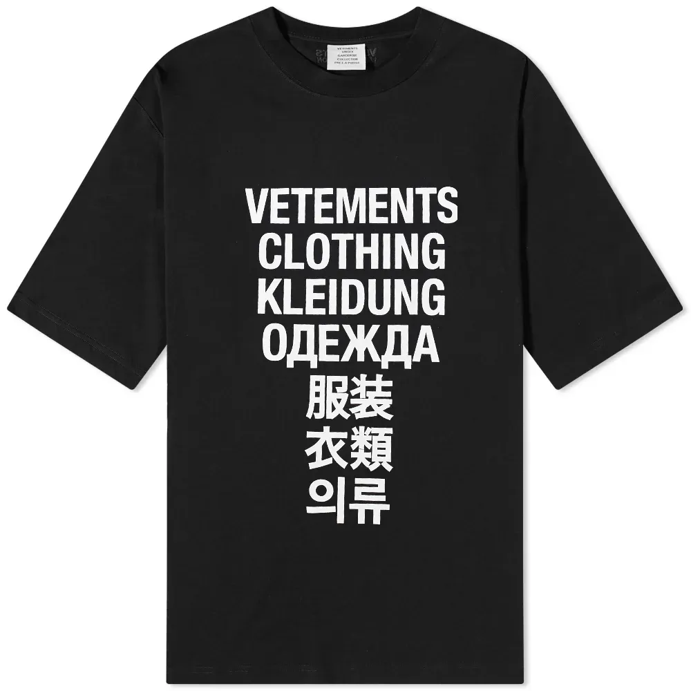 Черная футболка Vetements Translate