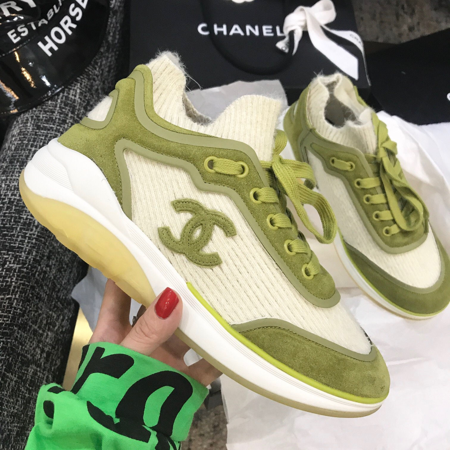Кроссовки Chanel Wool Green