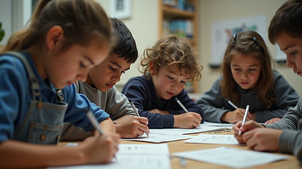 Close-up view of a youth group collaborating on a community project