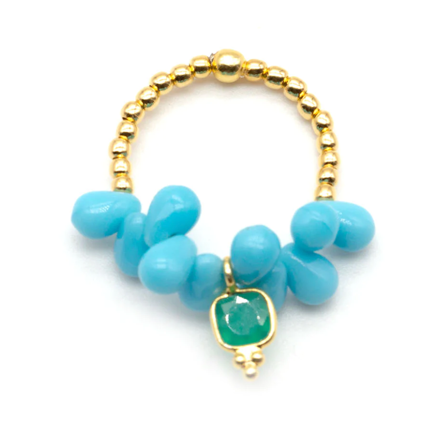 Ring Drops, Blue, Schmückstück, Nr.40