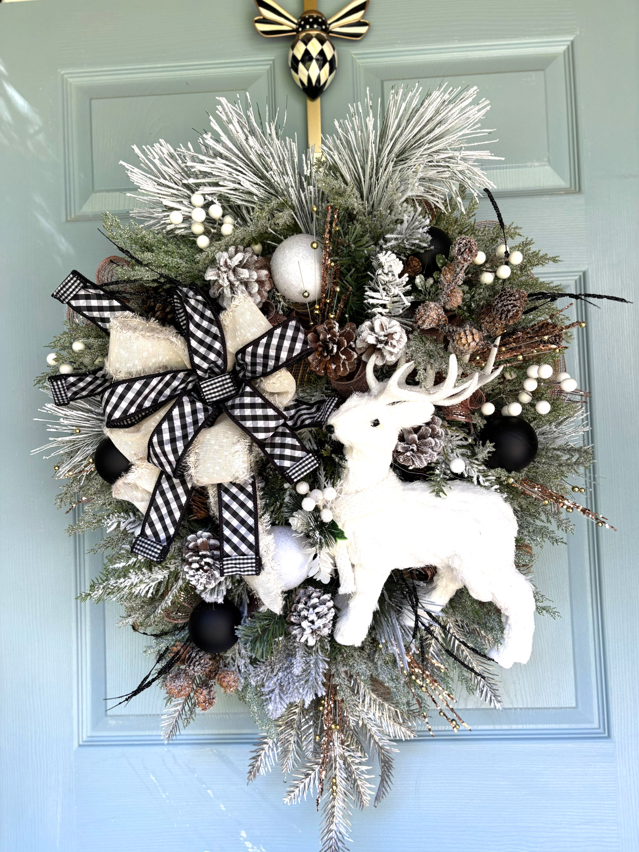 White Reindeer Buffalo Check