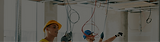 Construction workers in hard hats
