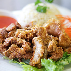 102. Crispy Pork or Chicken with Fried Rice