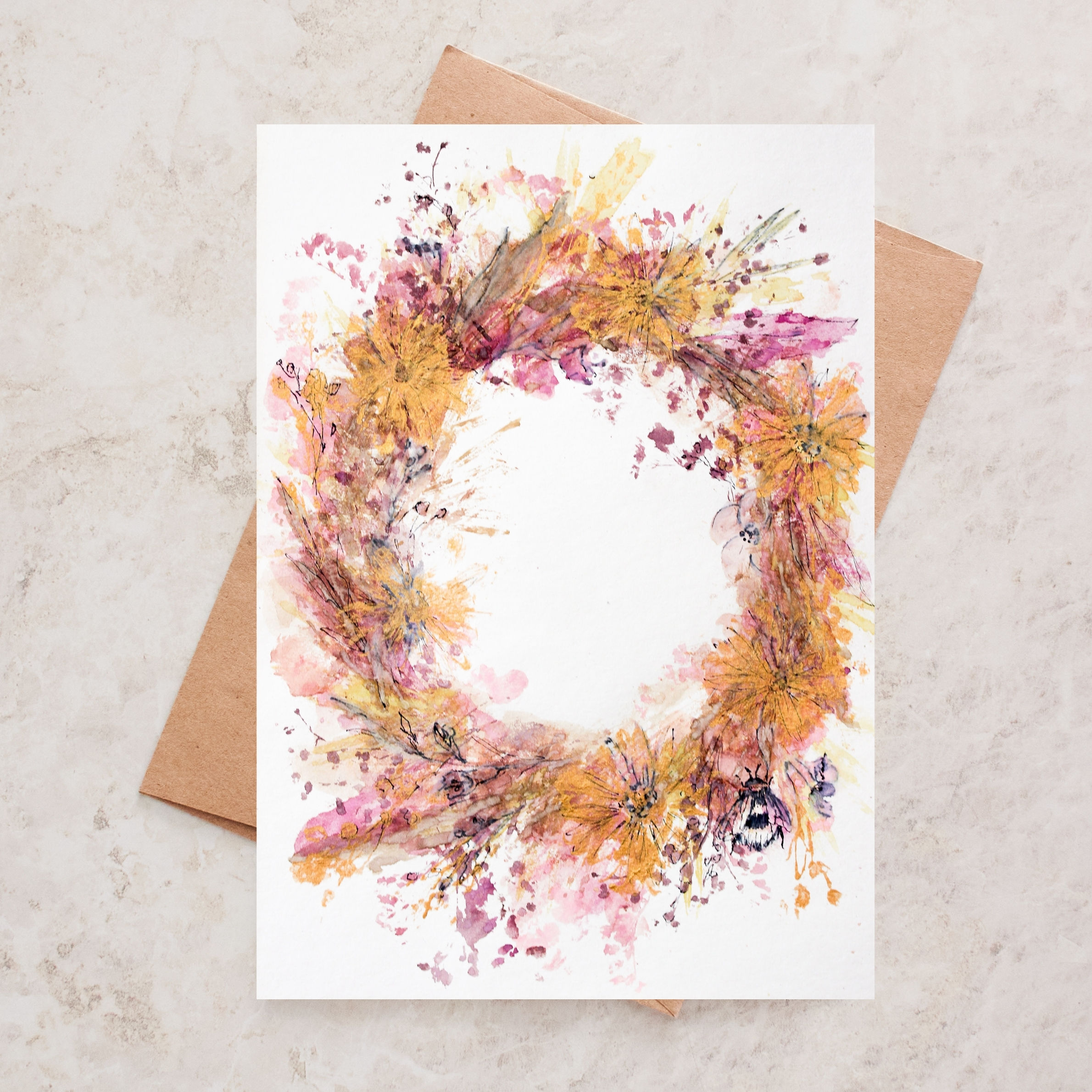'Golden Wreath' Card