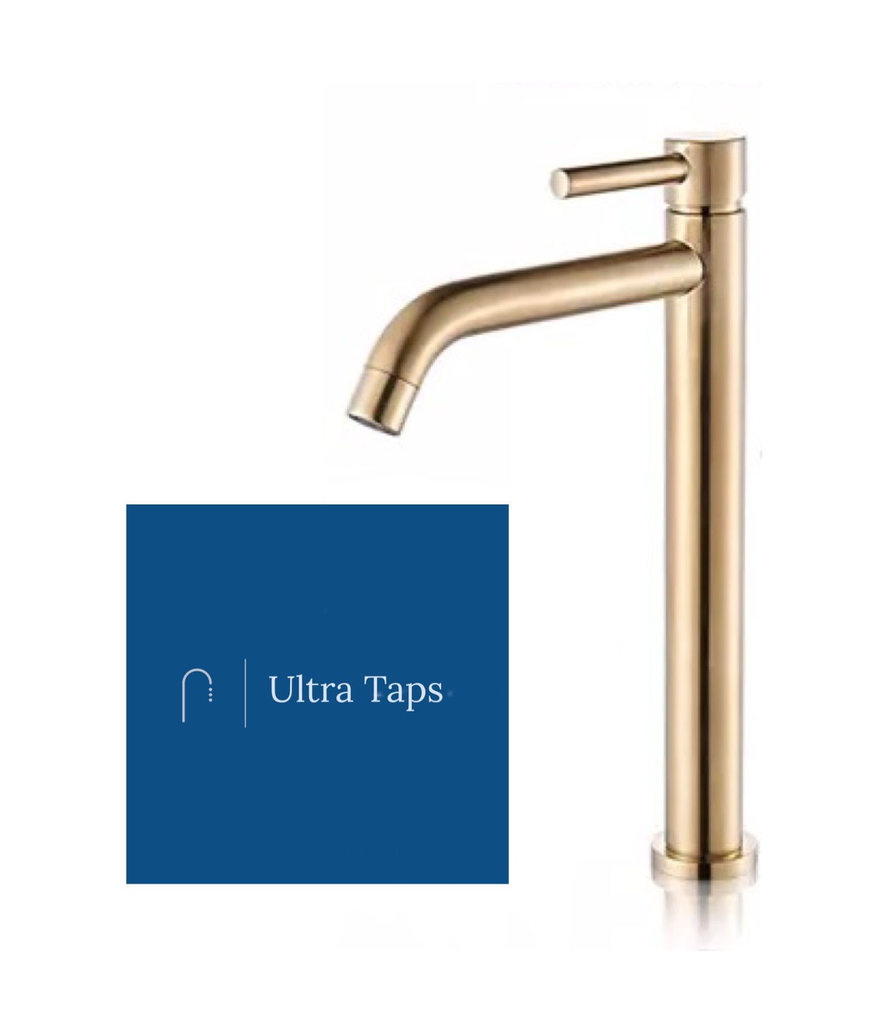 Brushed Gold Luxury round tall basin tap - No 7RBG