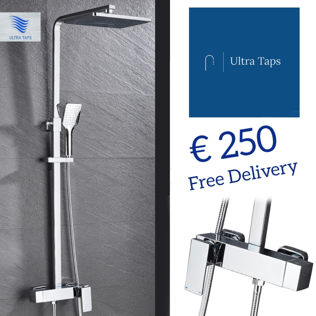 Chrome luxury rainfall shower full set - No 12chm