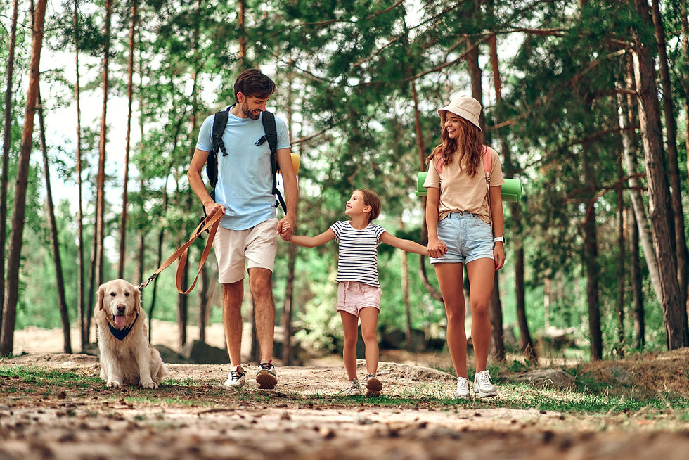 Labrador with family