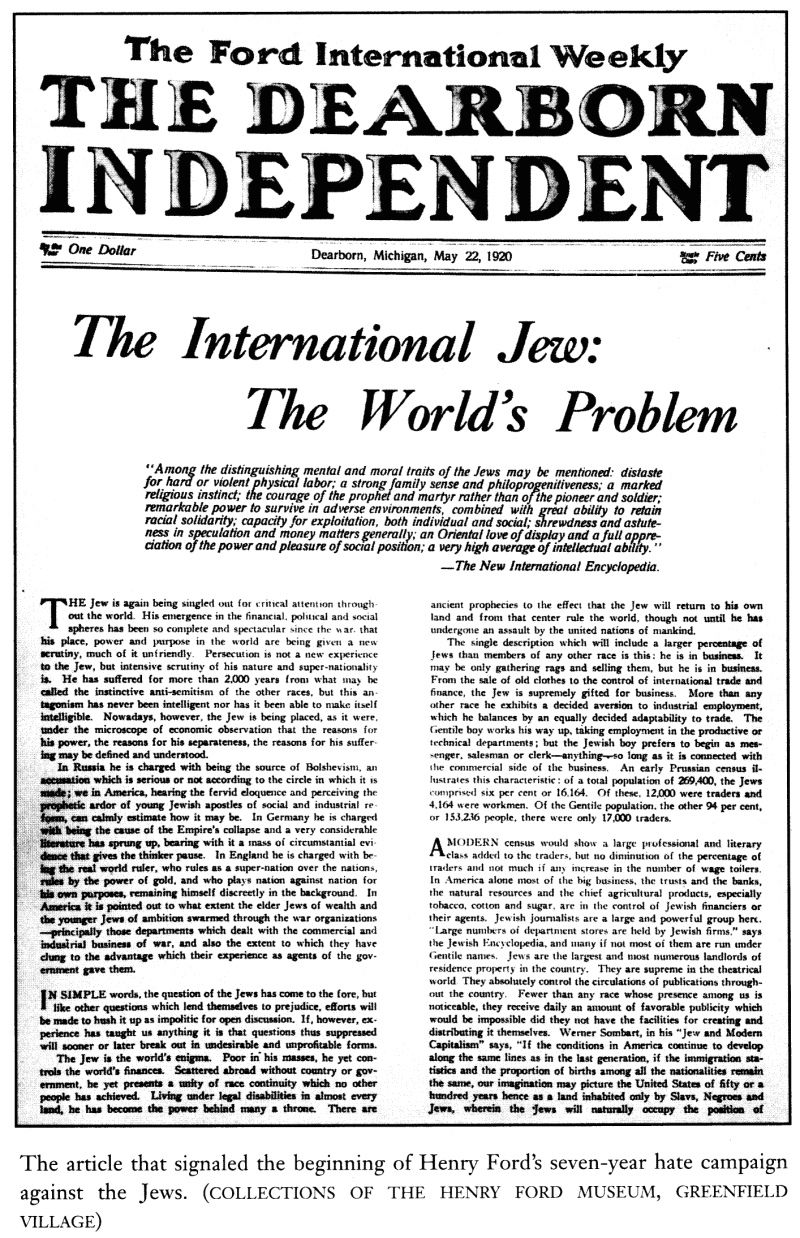 The International Jew, The World's Problem — 1920 articles in the Dearborn Independent