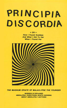 One of the foundational texts of Discordianism. Some point it to the very earliest Zines. Source