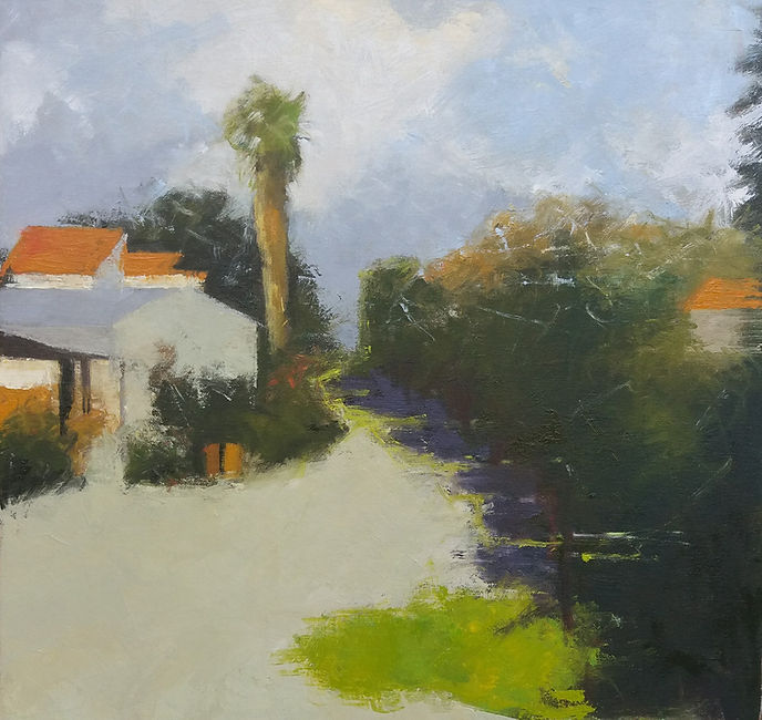 ליד הצרכניה, כפר מונאש. שמן על בד. 50 על 50.jpg