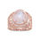 Thumbnail: 14 Karat Rose Gold Plated Large Rainbow Moonstone Ring